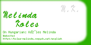 melinda koles business card